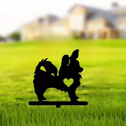 "Garden Outdoor Decoration: Pomeranian Stake" Create a beautiful look with this pet art. - Buy That Thang