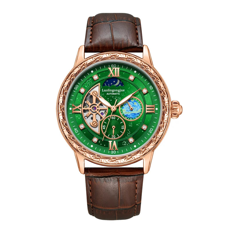 Luxurious Men's Automatic Mechanical Watch, with a Skeleton Design, Stylish