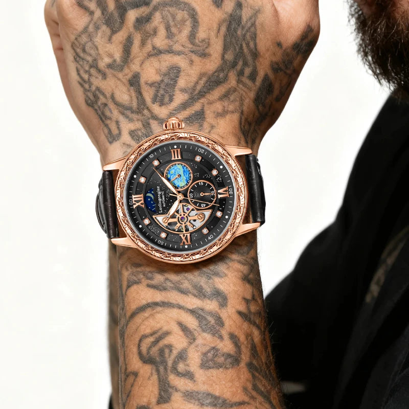 Luxurious Men's Automatic Mechanical Watch, with a Skeleton Design, Stylish