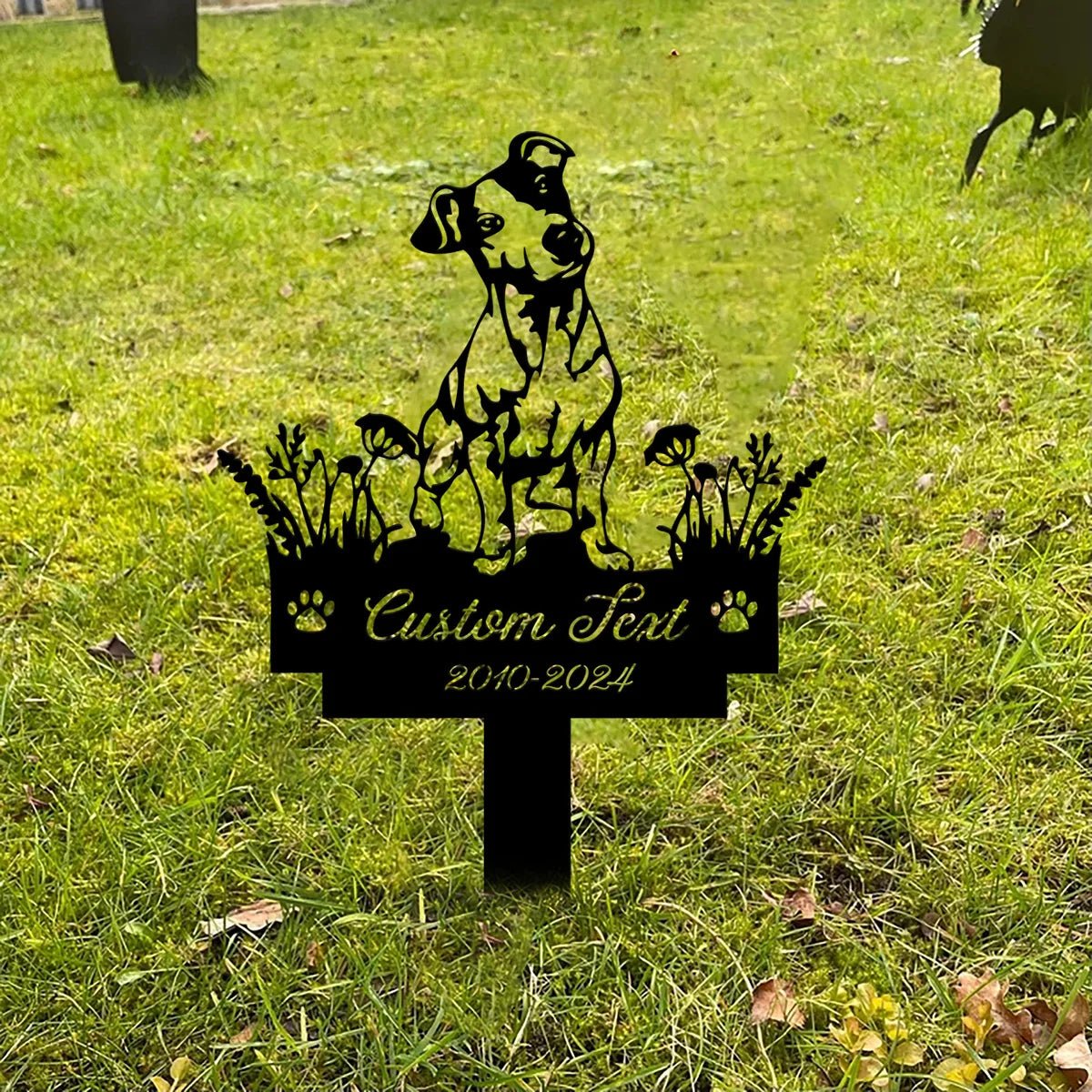 Custom Jack Russell Terrier Dog Memorial Stake, Dog Stake Metal Sign, Personalized Pet Outdoor Stake, Animal Garden Stake - Buy That Thang