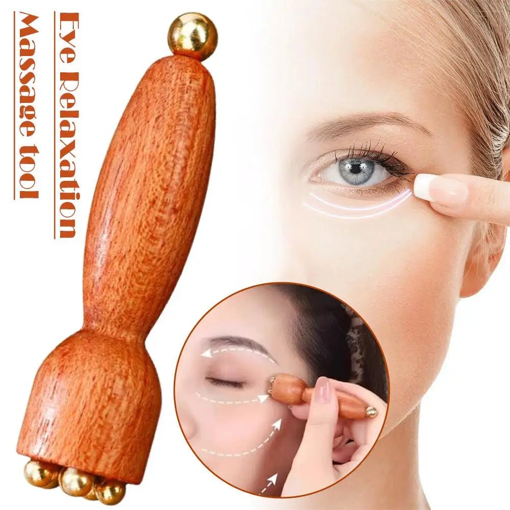 Facial Massager, Lotus Seedpod Beauty Brass Bead & Rosewood Facial Gua Sha Tool Eye Relaxation Meridians Point Acupoint Massage - Buy That Thang