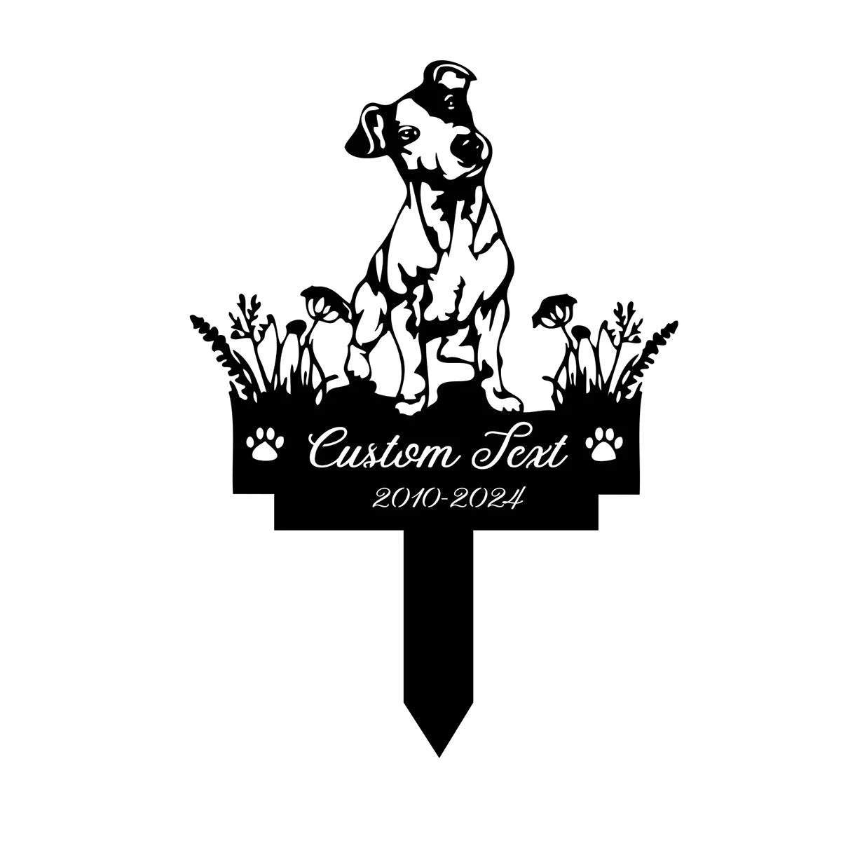 Custom Jack Russell Terrier Dog Memorial Stake, Dog Stake Metal Sign, Personalized Pet Outdoor Stake, Animal Garden Stake - Buy That Thang