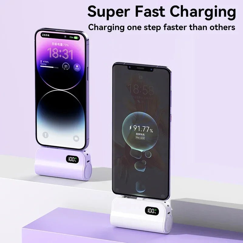 50000mAh Mini Capsule High Capacity Power Bank Portable Wireless Fast Charging External Battery for iPhone Xiaomi Huawei Samsung - Buy That Thang