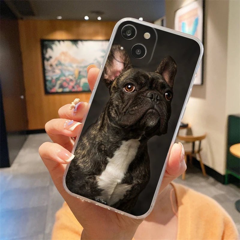 Phone Case For iPhone 16E 15 16 14 13 12 11 Pro Max XS Max 7 8 16 Plus SE2 Soft TPU Clear Cover French Bulldog Dog Pet - Buy That Thang