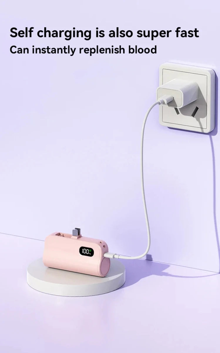 50000mAh Mini Capsule High Capacity Power Bank Portable Wireless Fast Charging External Battery for iPhone Xiaomi Huawei Samsung - Buy That Thang