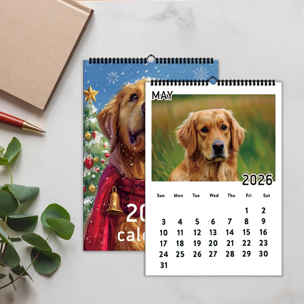 1pc 2026 Wall Calendar, Happy Dog Theme,Pet Dog,12 Beautiful Designs,Monthly Plans,Perfect Gift - Buy That Thang