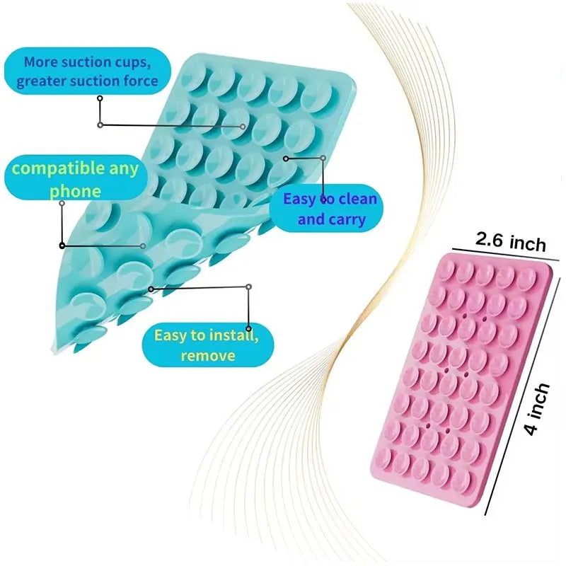 Silicone Suction Cup Phone Stand with Strong Double-Sided No-Hand Grip, Video Fixing Pad, Silicone Rubber Suction, Silicone Case