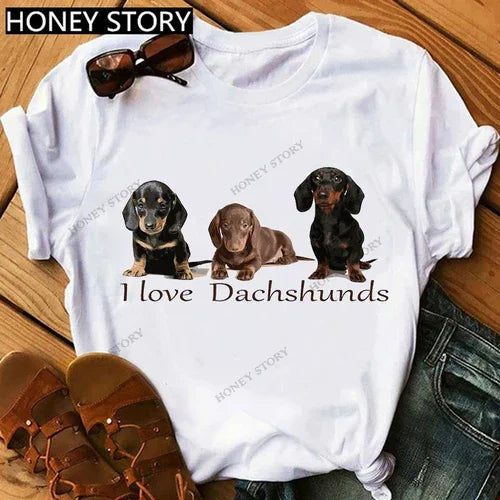 Oversized T-Shirt 'I Love My Dachshund' with Best-selling Print for Men And Women Comfortable Tee