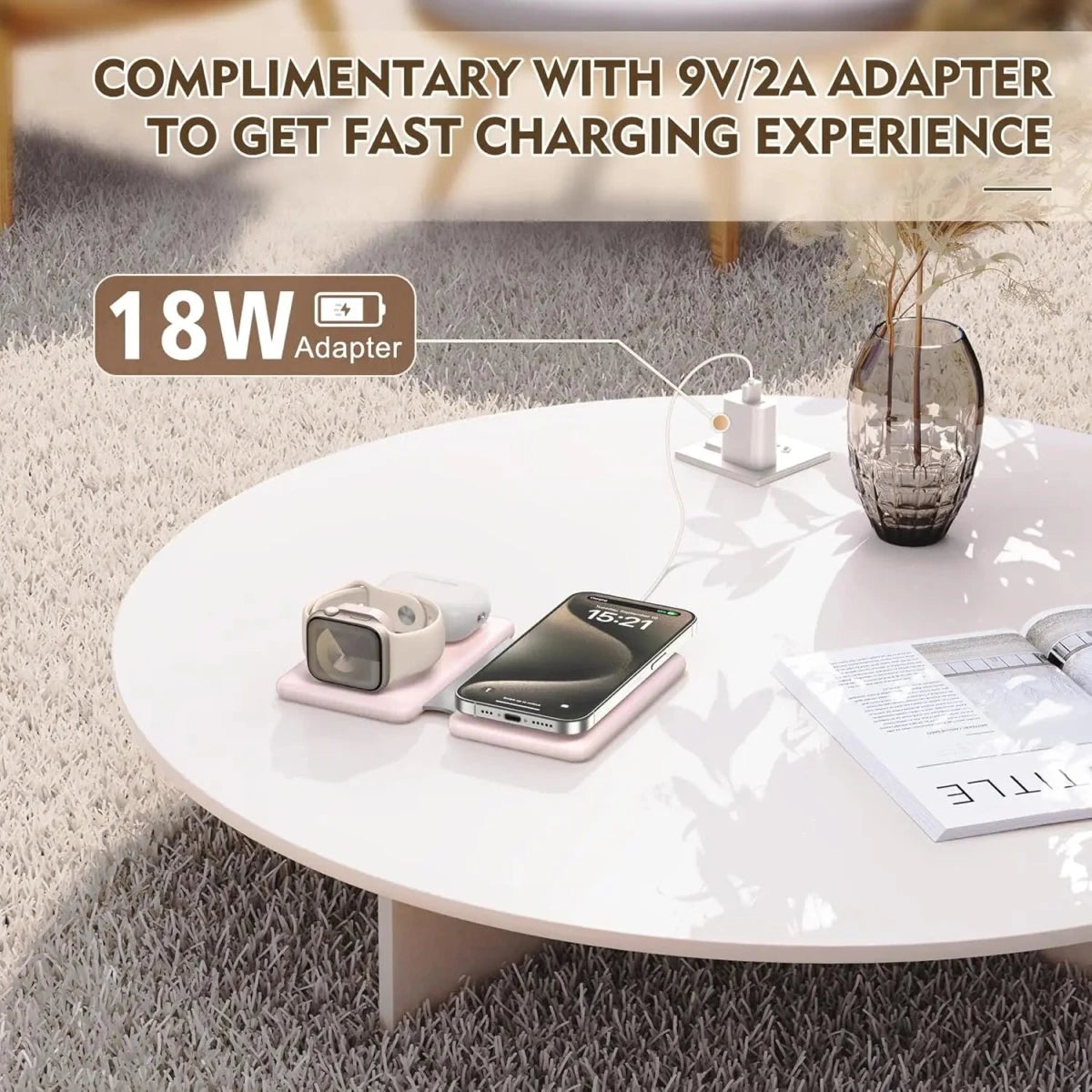 I Phone Wireless Charger - 3 - in - 1 Travel Charging Station for Multiple Devices, Portable Foldable Magnetic Charging Pad - Buy That Thang