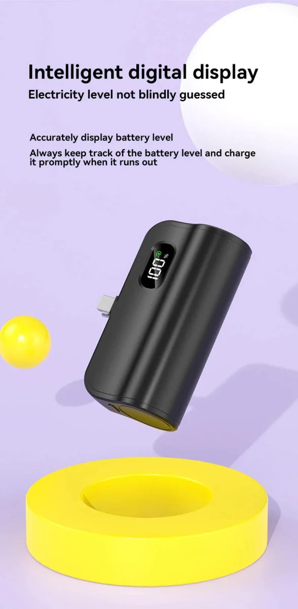 50000mAh Mini Capsule High Capacity Power Bank Portable Wireless Fast Charging External Battery for iPhone Xiaomi Huawei Samsung - Buy That Thang