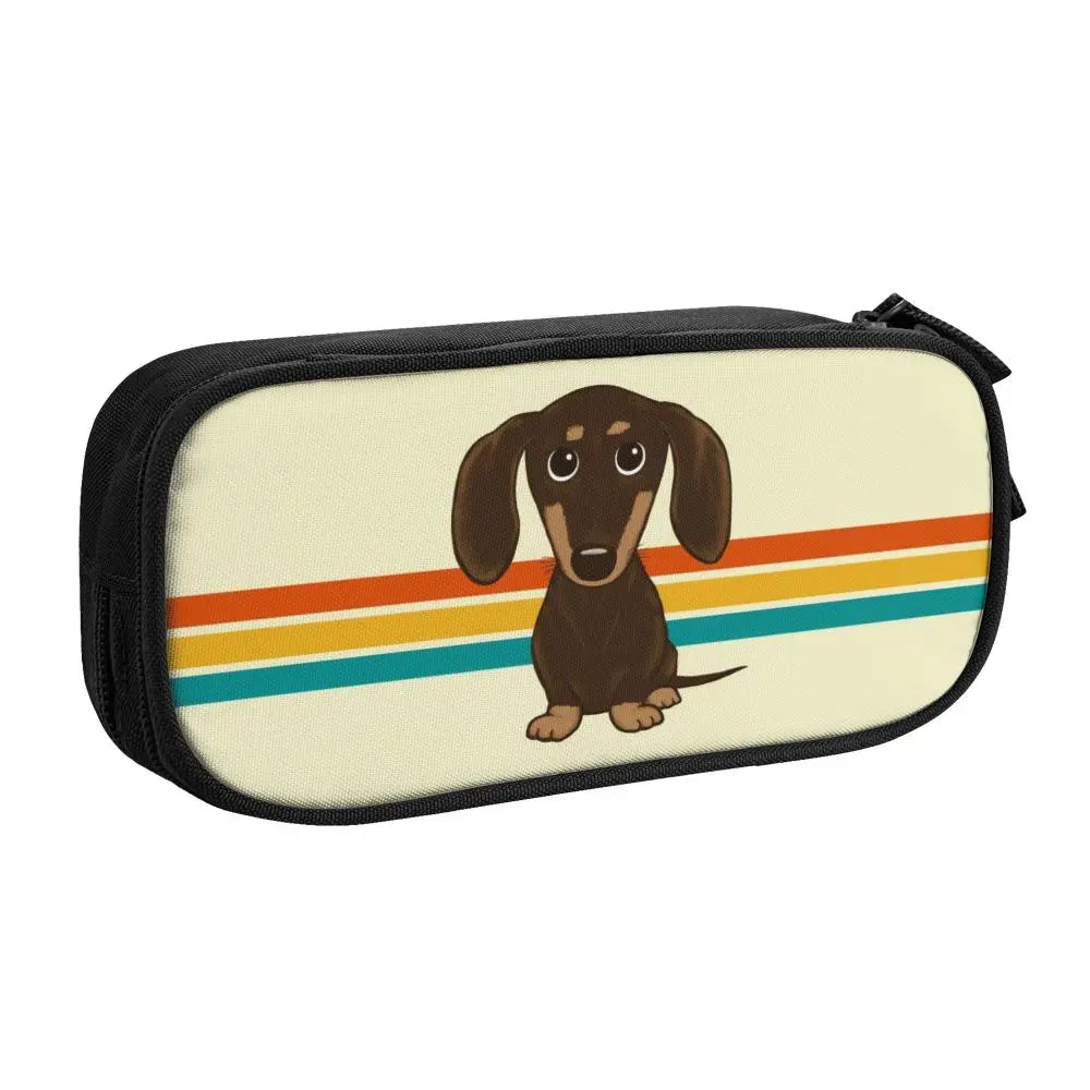 Custom Cute Dachshund Dog Cute Pencil Case Girls Boys Large Capacity Puppy Pet Pencil Pouch School Accessories