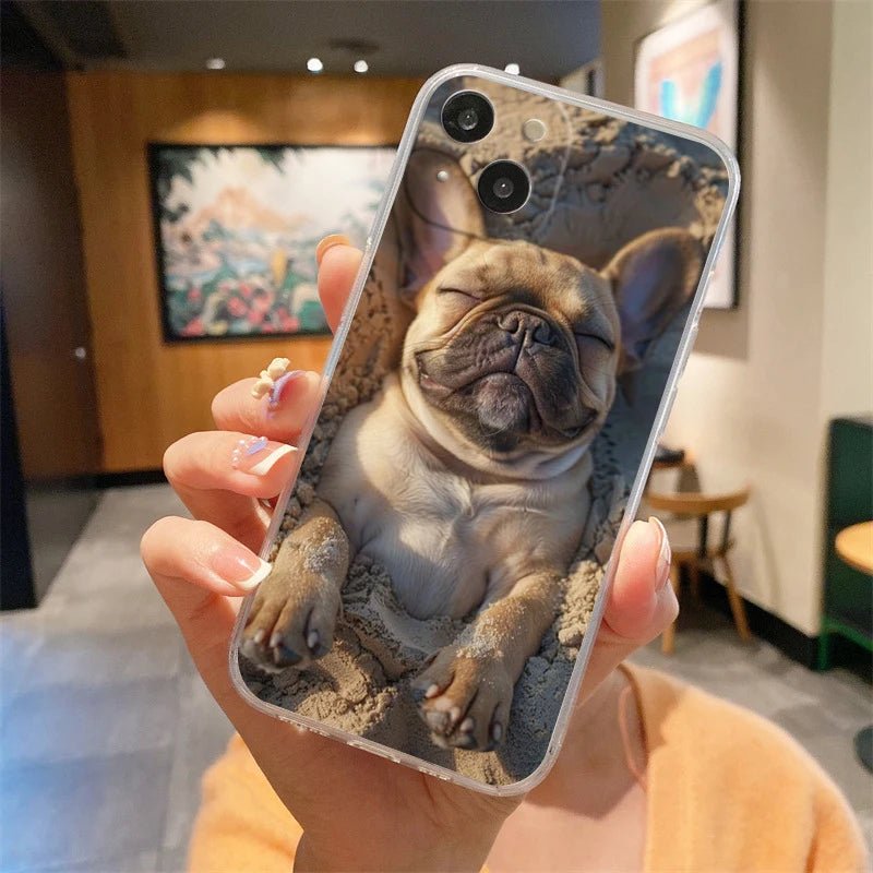 Phone Case For iPhone 16E 15 16 14 13 12 11 Pro Max XS Max 7 8 16 Plus SE2 Soft TPU Clear Cover French Bulldog Dog Pet - Buy That Thang