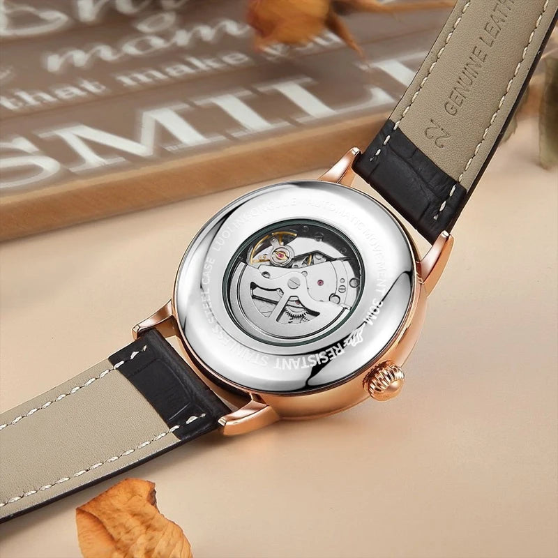 Luxurious Men's Automatic Mechanical Watch, with a Skeleton Design, Stylish