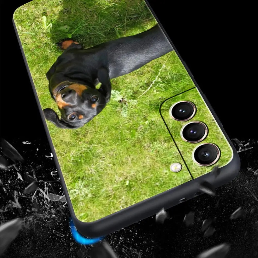Dachshund Silhouette Dog cute animal Phone Case For Samsung Galaxy S24 S23 S22 S20 Ultra S21 FE 5G S10 S9 Plus S10E S8 Cover