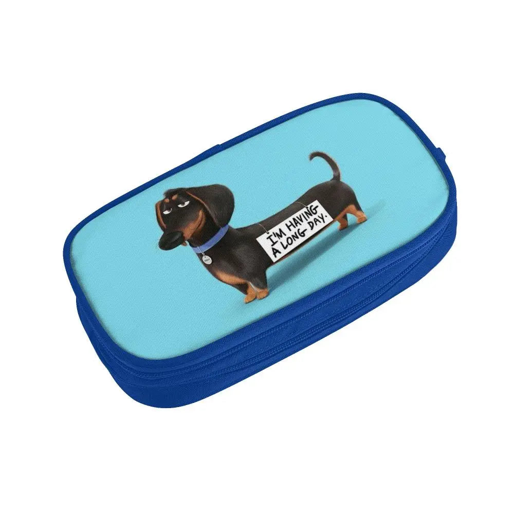 Custom Cute Dachshund Dog Cute Pencil Case Girls Boys Large Capacity Puppy Pet Pencil Pouch School Accessories