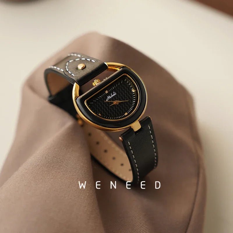 Vintage Watches for Women Light Luxury Leather Senior Sense of Design Ladies Quartz Watch Temperament Women's Watches Relojes - Buy That Thang