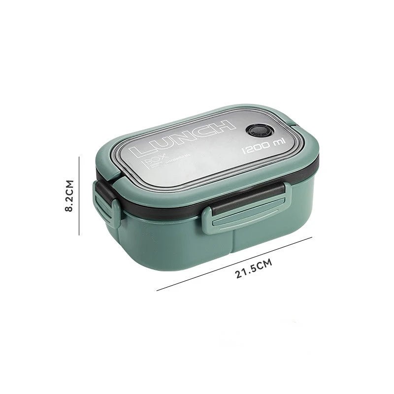 1200ML 2 Layer Bento Lunch Box With Spoon Fork, Kid High Capacity Microwae Food Containers Portable Leakproof Office Camping - Buy That Thang