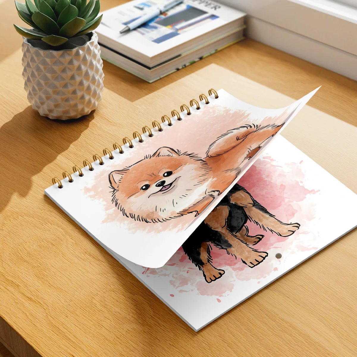 2026 Watercolor puppy Calendar - Premium Paper with Vibrant Colors Spiral Bound for Easy Hanging Perfect Gift Idea Monthly View - Buy That Thang