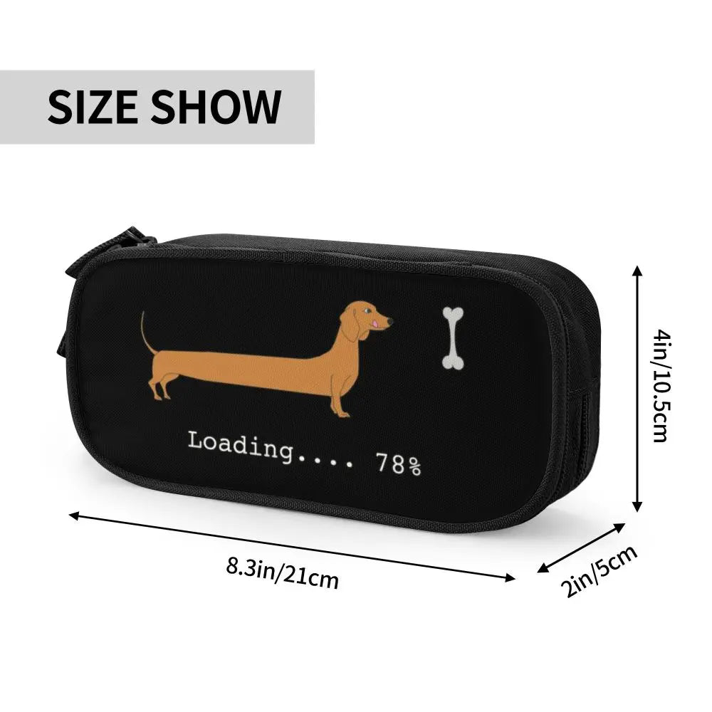 Custom Cute Dachshund Dog Cute Pencil Case Girls Boys Large Capacity Puppy Pet Pencil Pouch School Accessories