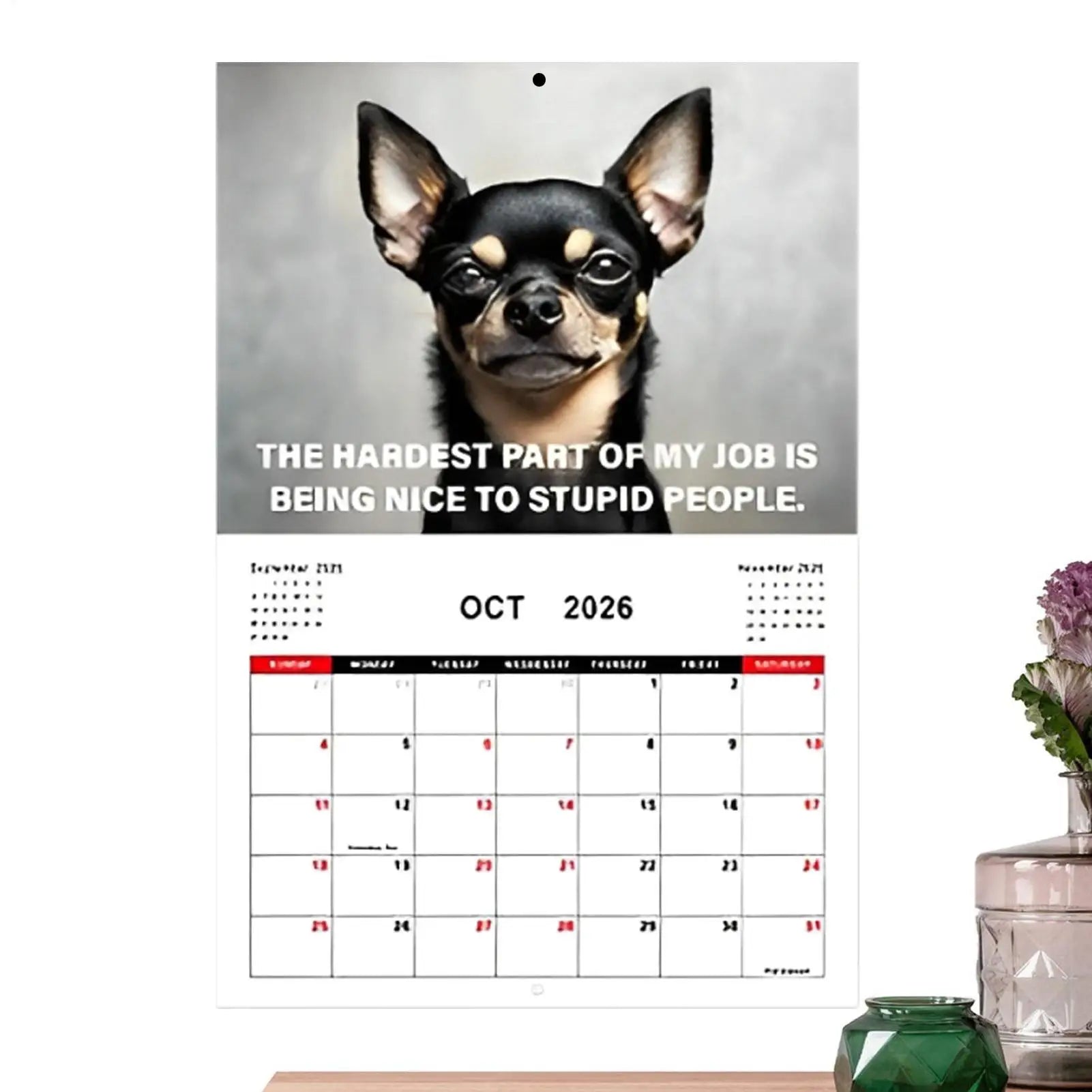 Dog Calendar Funny Puppy Photo Calendar Creative 2026 Working Dog Planner For Table Organizing Workplace Planning Friends School - Buy That Thang