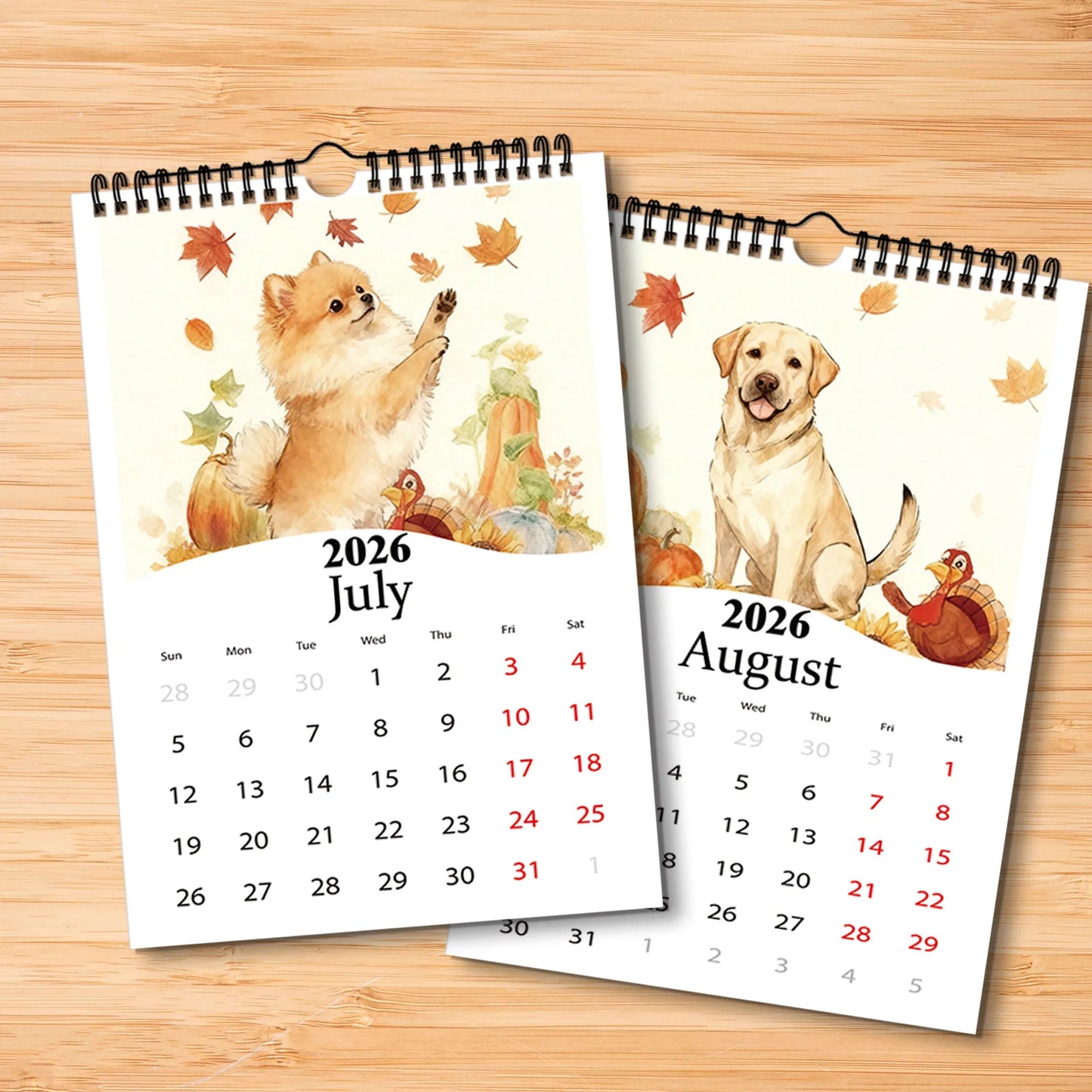 1PC 2026 Pug Theme Calendar,for Checking Dates, Wall Decoration, Suitable for Pet Lovers, and A Lovely Pet - themed Lifestyle Gift - Buy That Thang