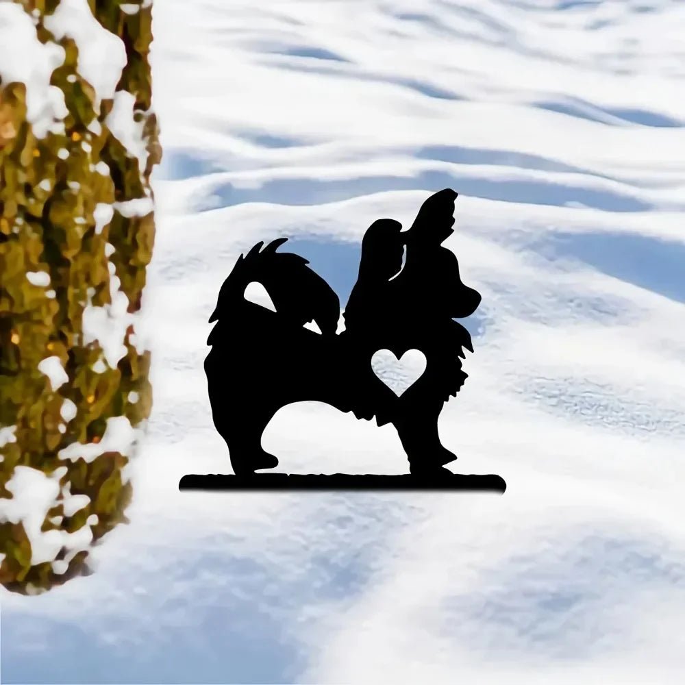 "Garden Outdoor Decoration: Pomeranian Stake" Create a beautiful look with this pet art. - Buy That Thang