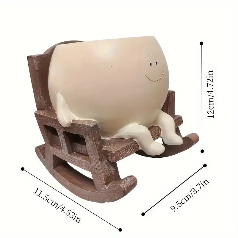 Cute Smiling Face Swing Planter Resin Wall Hanging Flower Pot For Succulents And Small Plants Perfect Garden Home Decor Supplies - Buy That Thang