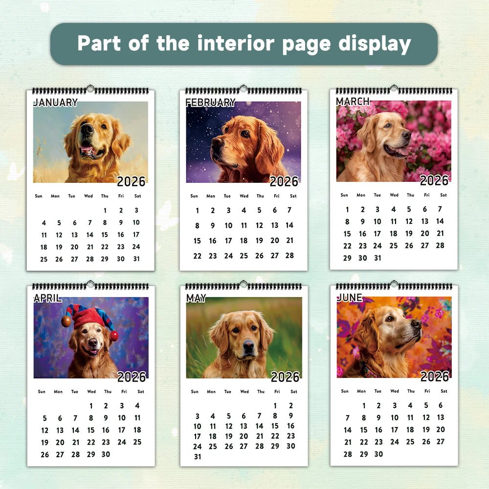 1pc 2026 Wall Calendar, Happy Dog Theme,Pet Dog,12 Beautiful Designs,Monthly Plans,Perfect Gift - Buy That Thang