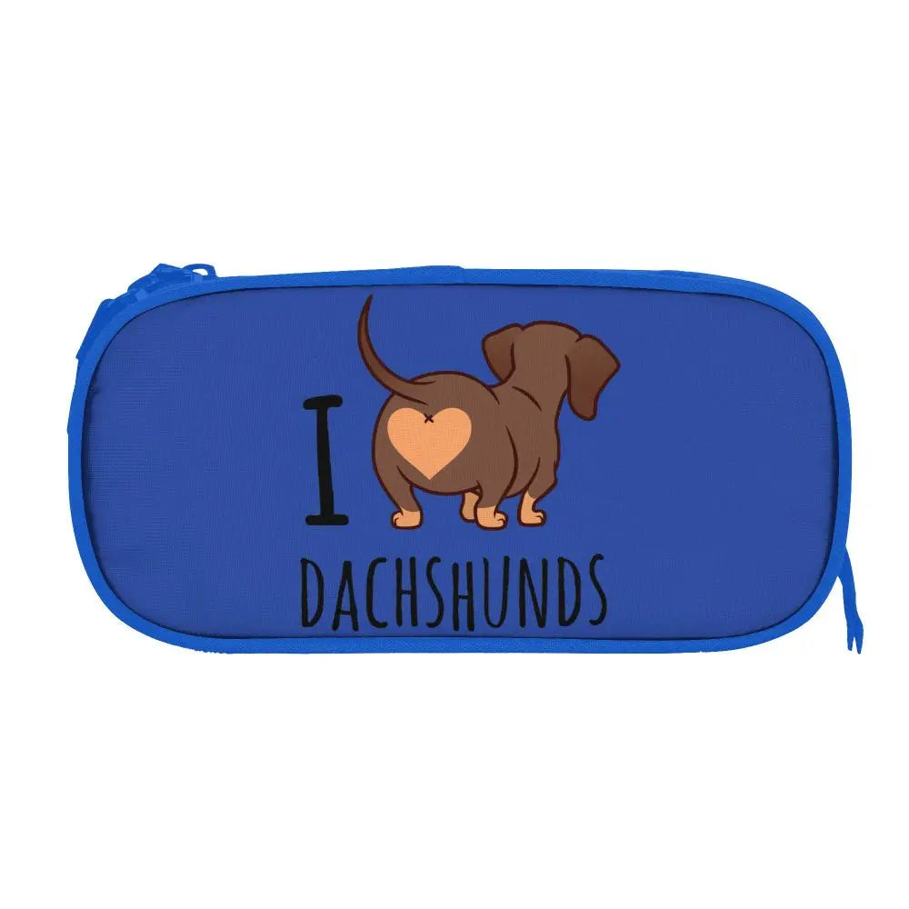 Custom Cute Dachshund Dog Cute Pencil Case Girls Boys Large Capacity Puppy Pet Pencil Pouch School Accessories