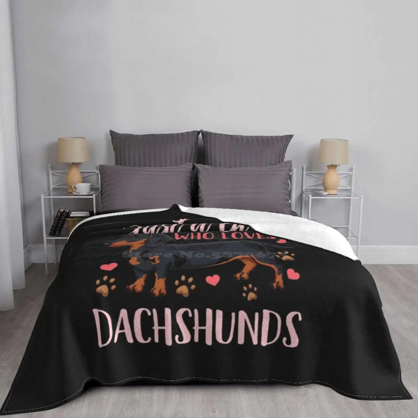 Just A Girl Who Loves Dachshunds Dog Lover Fashion Soft Warm Flannel Blanket Just A Girl Dog Mom Dachshund Lover Dachshund Mom
