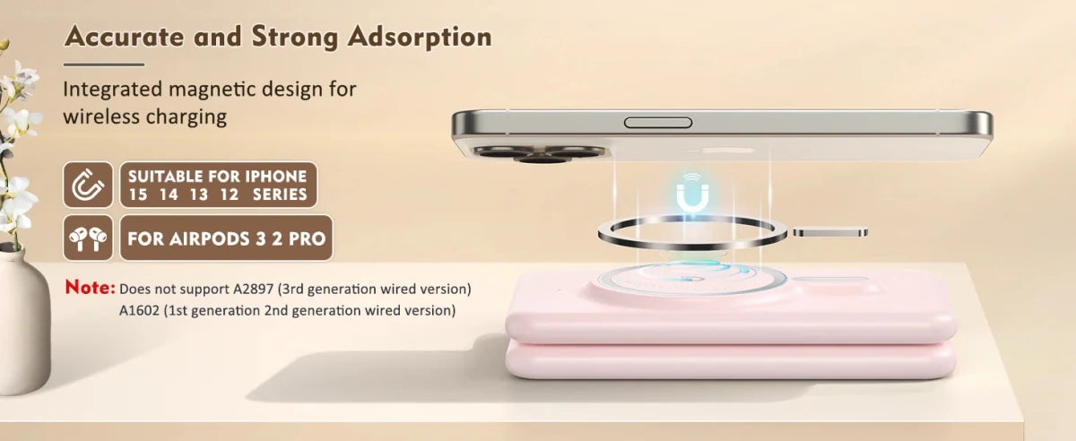 I Phone Wireless Charger - 3 - in - 1 Travel Charging Station for Multiple Devices, Portable Foldable Magnetic Charging Pad - Buy That Thang