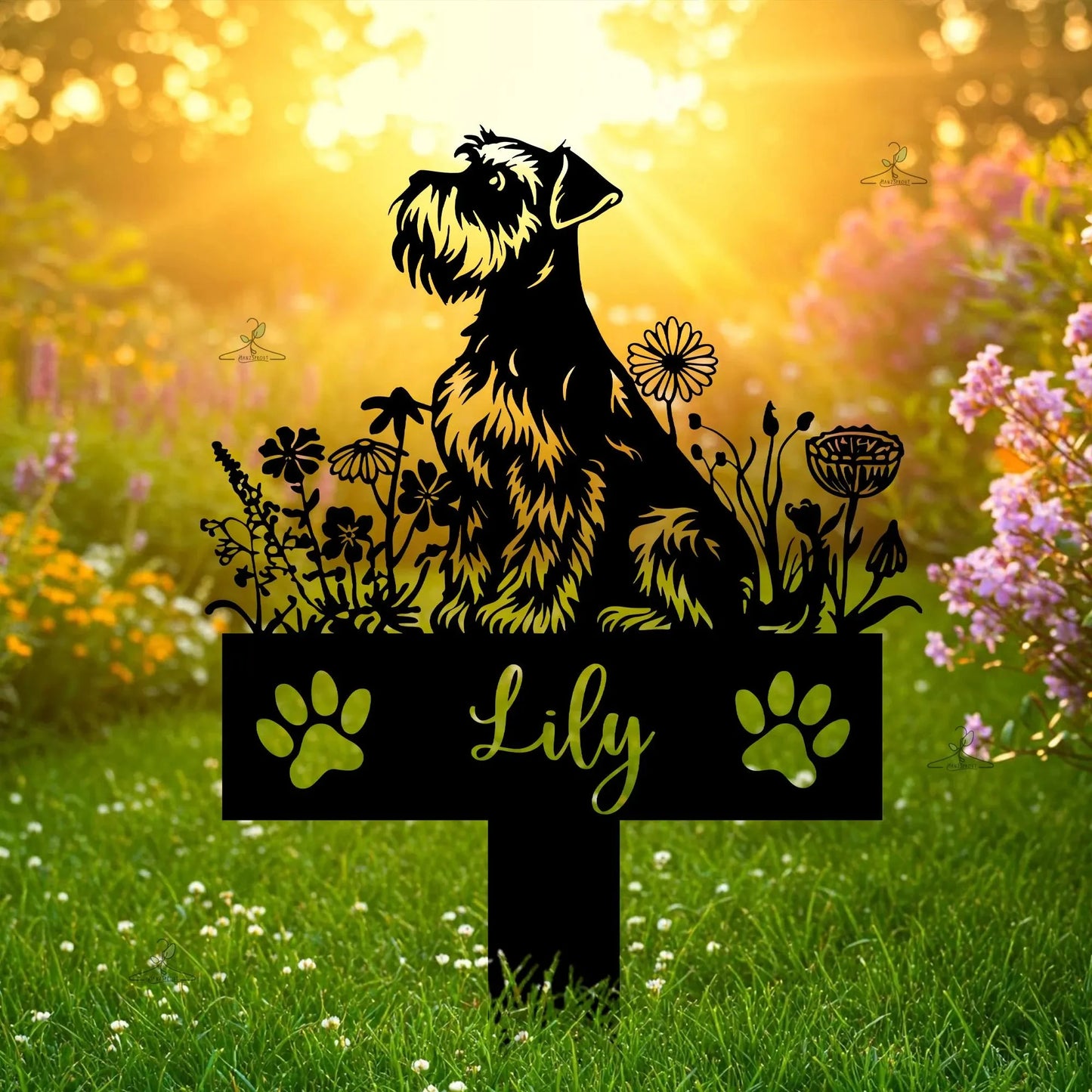 Custom Schnauzer Dog Memorial Sign Personalized Pet Loss Gift Outdoor Dog Remembrance Pet Loss Gift Remembrance Stake Dog Lover - Buy That Thang