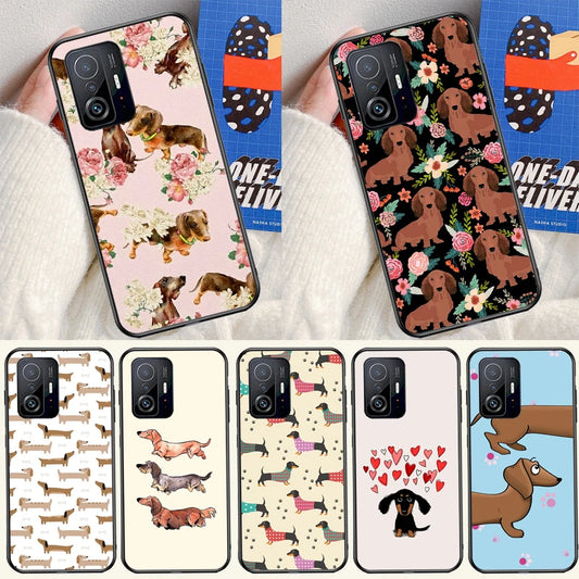 Cartoon Dachshund Dog Case For Xiaomi 14 13 15 Ultra 11T 12T 13T 14T Pro POCO X7 Pro X3 X5 F5 F6 M6 X6 Pro Cover