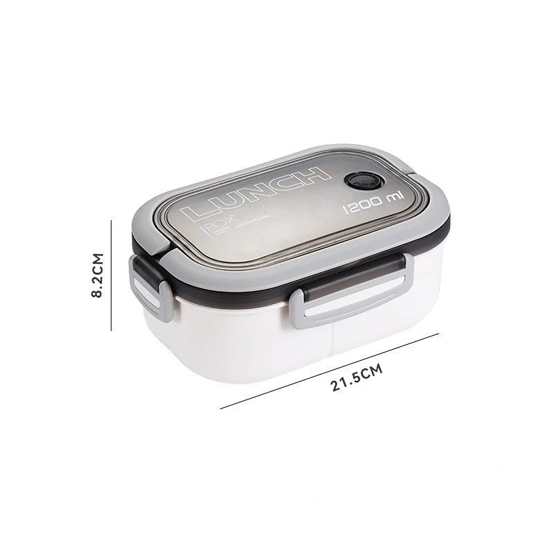 1200ML 2 Layer Bento Lunch Box With Spoon Fork, Kid High Capacity Microwae Food Containers Portable Leakproof Office Camping - Buy That Thang