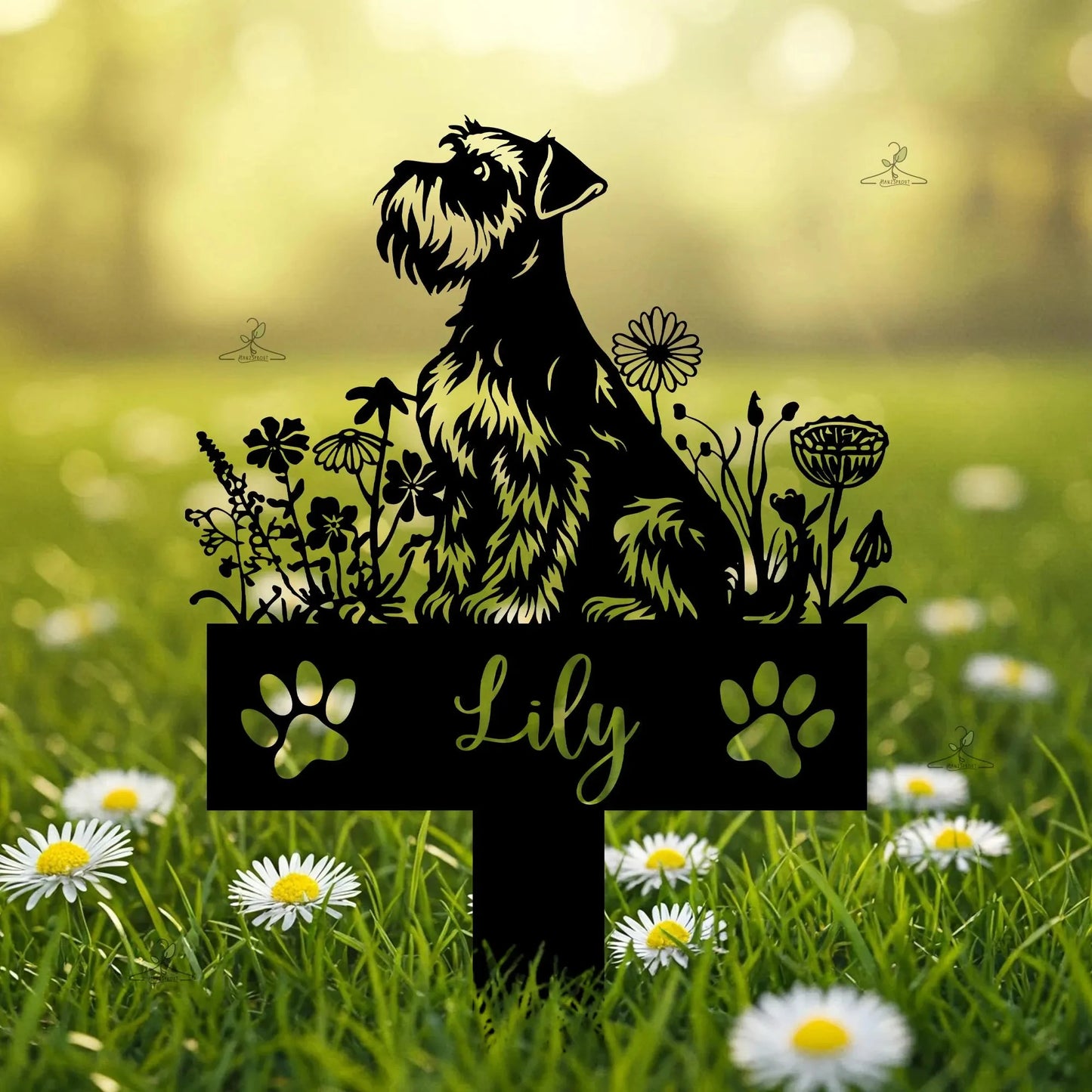 Custom Schnauzer Dog Memorial Sign Personalized Pet Loss Gift Outdoor Dog Remembrance Pet Loss Gift Remembrance Stake Dog Lover - Buy That Thang