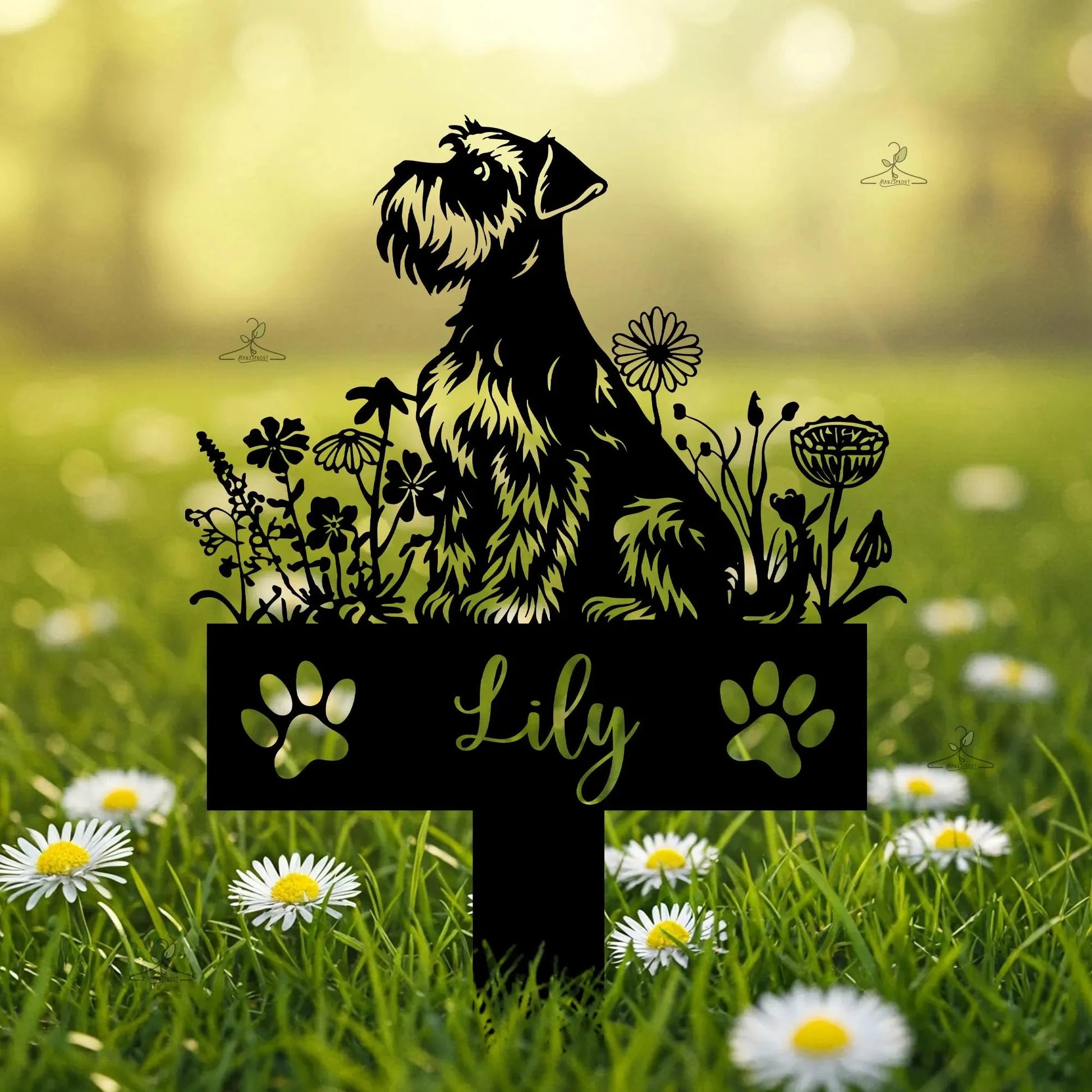 Custom Schnauzer Dog Memorial Sign Personalized Pet Loss Gift Outdoor Dog Remembrance Pet Loss Gift Remembrance Stake Dog Lover - Buy That Thang