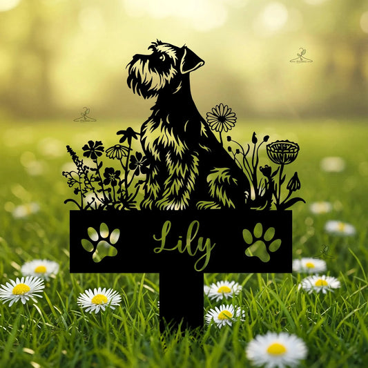 Custom Schnauzer Dog Memorial Sign Personalized Pet Loss Gift Outdoor Dog Remembrance Pet Loss Gift Remembrance Stake Dog Lover - Buy That Thang