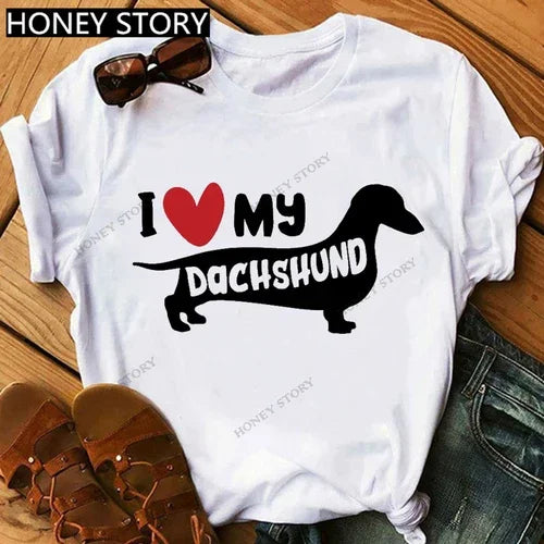 Oversized T-Shirt 'I Love My Dachshund' with Best-selling Print for Men And Women Comfortable Tee