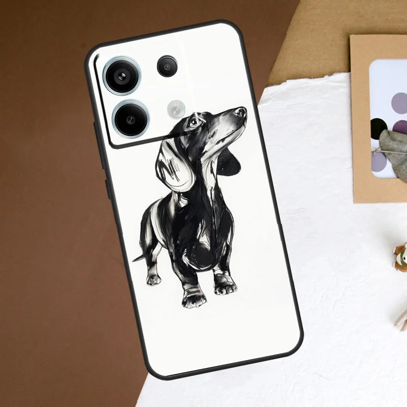 Cute Dachshund Teckel Dackel Dog Case For Redmi Note 13 Pro Plus 9 10 11 12 Pro 9S 10S 11S 12S Cover For Redmi 12 C 10C 13C
