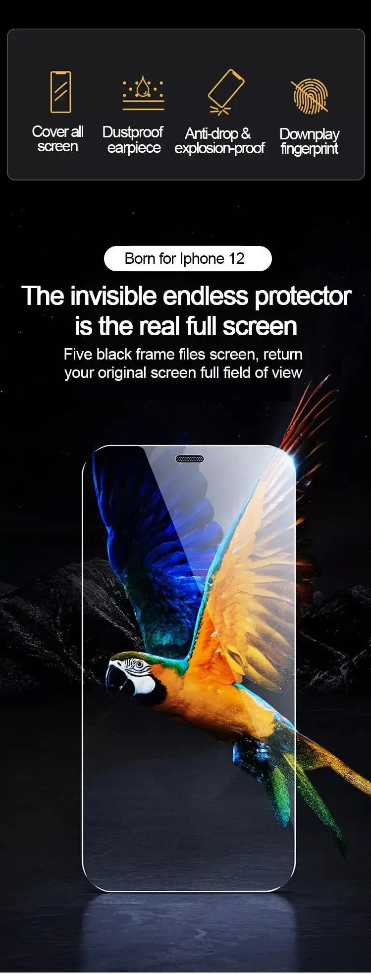 5pcs Tempered Glass for iPhone 17 16 15 14 13 12 Pro Max Screen Protector for iPhone 12Mini 13Mini 14 Plus 14Pro Glass 16Pro Max