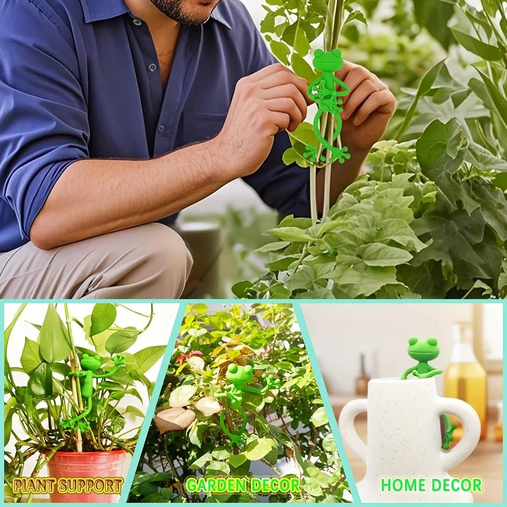 Green Frog Planter Pots - 12 PCS, Durable Plastic Planters for Indoor/Outdoor Small Plants. Whimsical Decor & Practical Support! - Buy That Thang