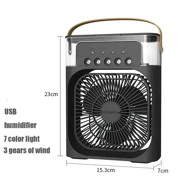 New 3 In 1 Fan AIr Conditioner Household Mini Air Cooler LED Night Light Portable Humidifier