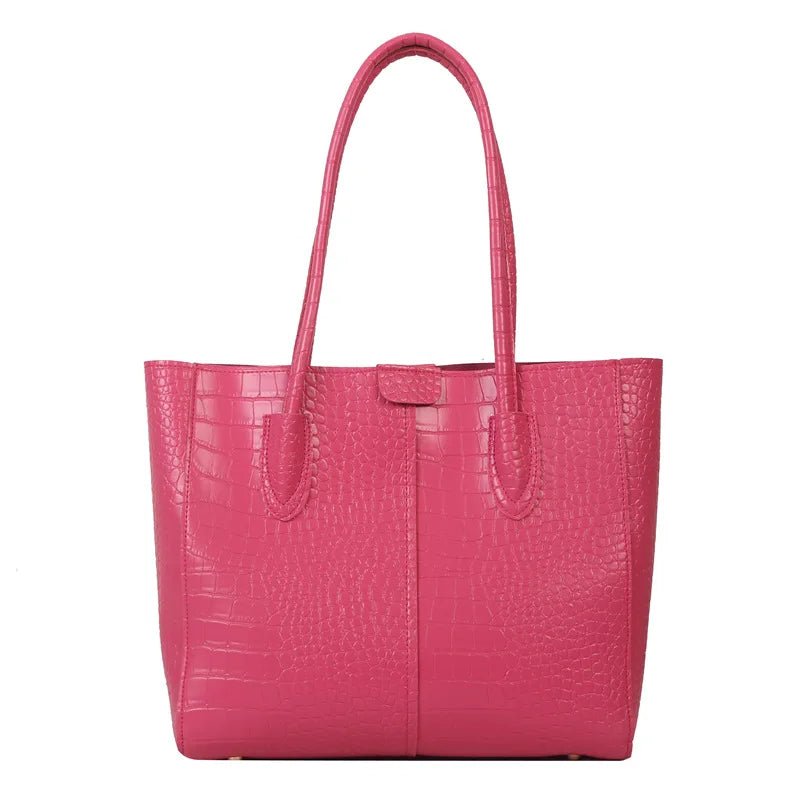 Fashion Crocodile Pattern Large Tote Bag Solid Color Women Shoulder Bags Luxury Pu Leather Lady Handbags Big Shopper Purses 2024 - Buy That Thang