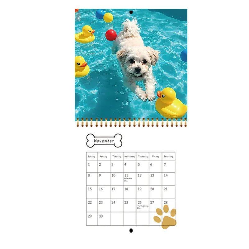 2026 Dog English Animal Style Calendar, Humorous Art Illustration Calendar Daily Travel Record Book High Quality and Durable - Buy That Thang