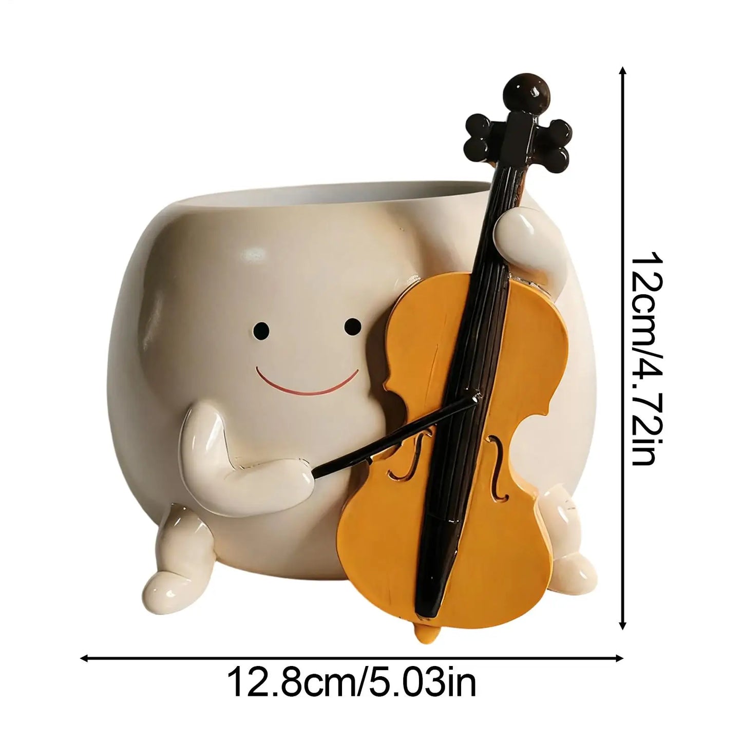 Succulents Pot Smily Face Planter Pot Guitar Succulents Flowerpot Unique Guitar Boy Shape Smile Face Planter With Drainage - Buy That Thang