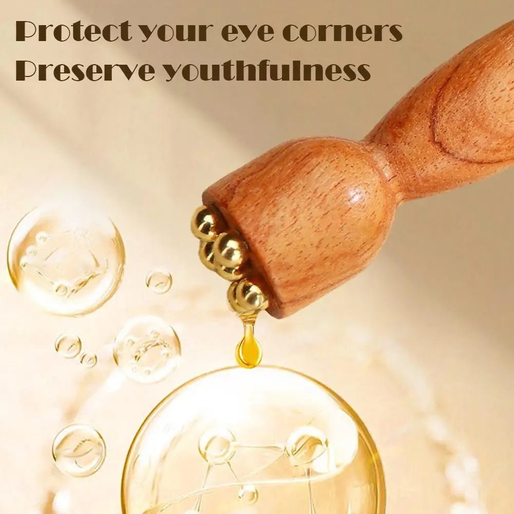 Facial Massager, Lotus Seedpod Beauty Brass Bead & Rosewood Facial Gua Sha Tool Eye Relaxation Meridians Point Acupoint Massage - Buy That Thang
