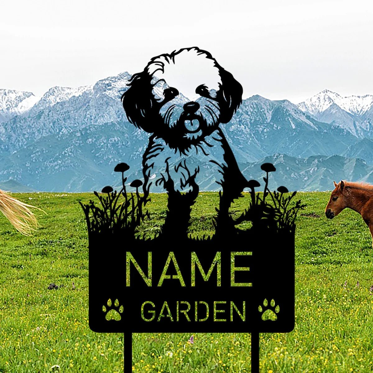 Custom Bichon Frise Dog Metal Memorial Garden Stake Personalized Pet Grave Marker Name Sign Remembrance Stake Decor Sympathy Dog - Buy That Thang