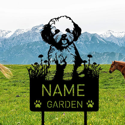 Custom Bichon Frise Dog Metal Memorial Garden Stake Personalized Pet Grave Marker Name Sign Remembrance Stake Decor Sympathy Dog - Buy That Thang