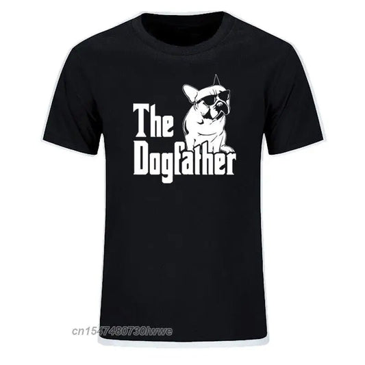 The Dogfather Dog Dad French Bulldog Funny T Shirts Men Cotton Harajuku Vintage - Buy That Thang