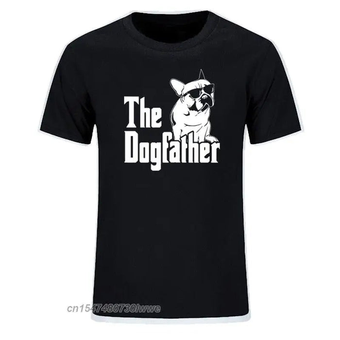 The Dogfather Dog Dad French Bulldog Funny T Shirts Men Cotton Harajuku Vintage - Buy That Thang